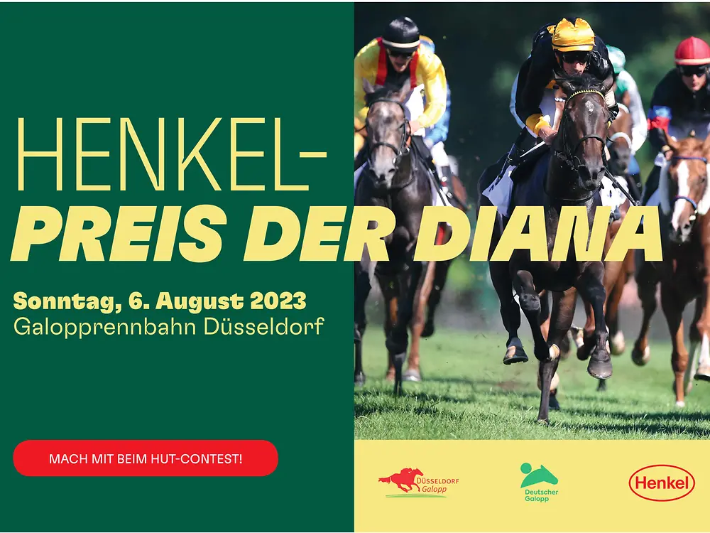 Plakat für den Henkel Renntag Preis der Diana 2023