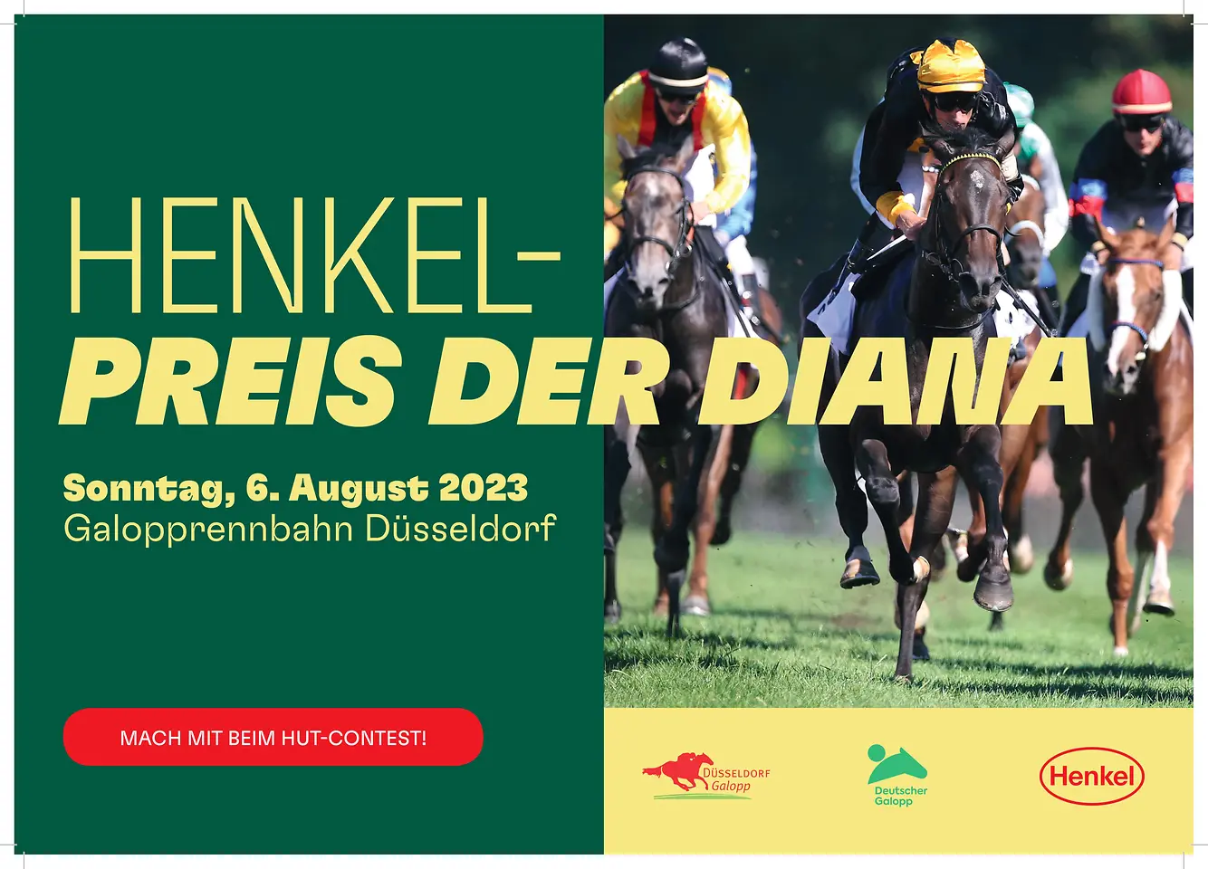 Plakat für den Henkel Renntag Preis der Diana 2023